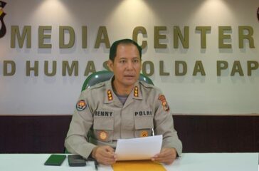 Kabid Humas Polda Papua Kombes Pol Ignatius Benny saat memberikan keterangan pers