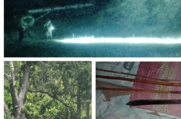 Barang bukti senjata tajam tradisional dan hunian OPM yang ditemukan Apkam serta pergerakan pasukan OPM yang terpantau drone