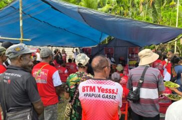 Suasana kampanye Cawagub Yermias Bisai di Distrik Waris