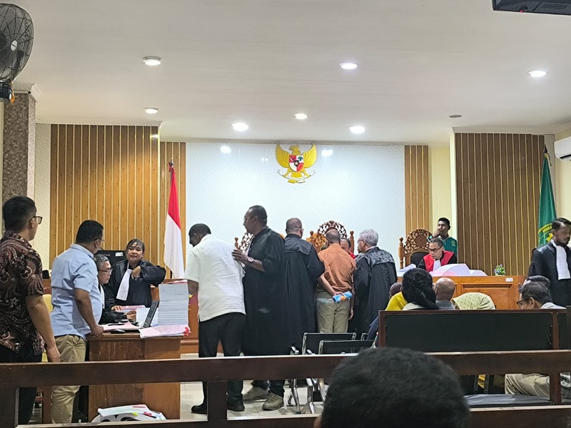 Suasana Sidang lanjutan Korupsi Dana PON Papua saat pemeriksaan saksi